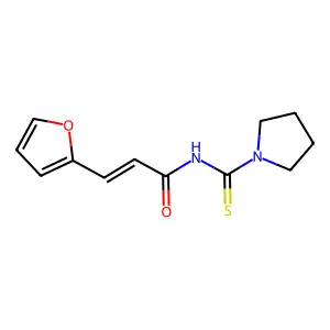 (E)-3-(furan-2-yl)-N-(pyrrolidine-1-carbonothioyl)acrylamide structure