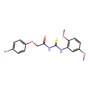 2-(4-bromophenoxy)-N-[(2,5-dimethoxyphenyl)carbamothioyl]acetamide structure