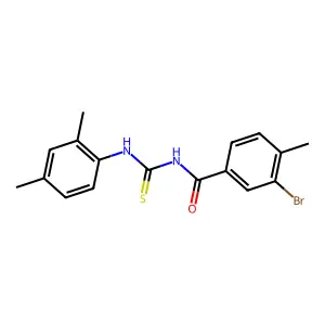 3-bromo-N-[(2,4-dimethylphenyl)carbamothioyl]-4-methylbenzamide structure