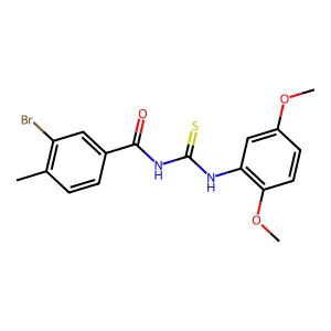 3-bromo-N-[(2,5-dimethoxyphenyl)carbamothioyl]-4-methylbenzamide structure