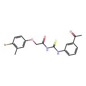 N-[(3-acetylphenyl)carbamothioyl]-2-(4-bromo-3-methylphenoxy)acetamide structure