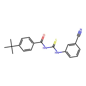 4-tert-butyl-N-[(3-cyanophenyl)carbamothioyl]benzamide structure