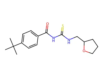 4-tert-butyl-N-{[(tetrahydro-2-furanylmethyl)amino]carbonothioyl}benzamide structure