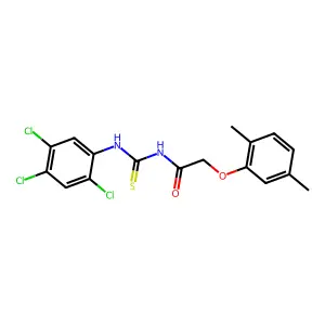 2-(2,5-dimethylphenoxy)-N-[(2,4,5-trichlorophenyl)carbamothioyl]acetamide structure