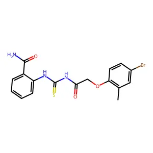 2-[[2-(4-Bromo-2-methylphenoxy)acetyl]carbamothioylamino]benzamide structure
