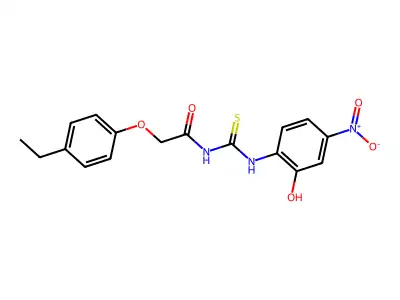 2-(4-ethylphenoxy)-N-[(2-hydroxy-4-nitrophenyl)carbamothioyl]acetamide structure