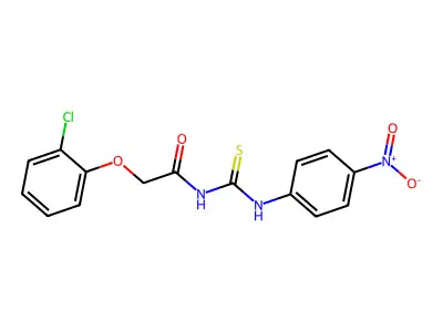 2-(2-chlorophenoxy)-N-[(4-nitrophenyl)carbamothioyl]acetamide structure