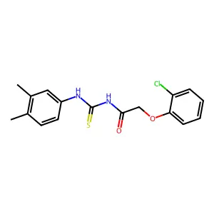 2-(2-chlorophenoxy)-N-[(3,4-dimethylphenyl)carbamothioyl]acetamide structure