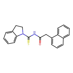 N-(2,3-dihydroindole-1-carbothioyl)-2-naphthalen-1-ylacetamide structure