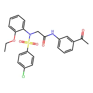 N-(3-acetylphenyl)-2-(N-(4-chlorophenyl)sulfonyl-2-ethoxyanilino)acetamide structure