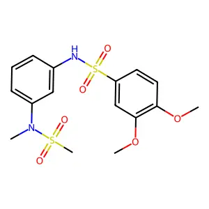 3,4-dimethoxy-N-[3-[methyl(methylsulfonyl)amino]phenyl]benzenesulfonamide structure
