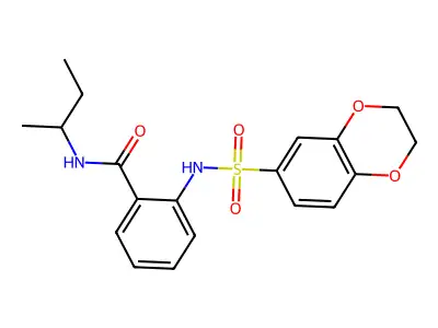 N-butan-2-yl-2-(2,3-dihydro-1,4-benzodioxin-6-ylsulfonylamino)benzamide structure