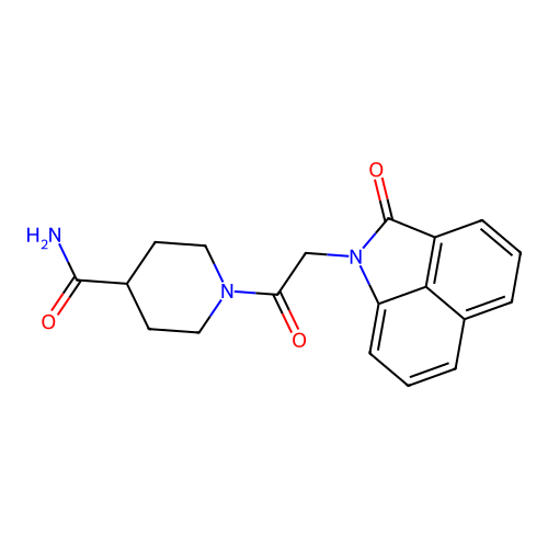 1-[(2-oxobenzo[cd]indol-1(2H)-yl)acetyl]piperidine-4-carboxamide structure