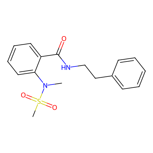 2-[methyl(methylsulfonyl)amino]-N-(2-phenylethyl)benzamide structure