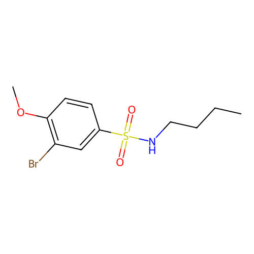 3-bromo-N-butyl-4-methoxybenzenesulfonamide structure