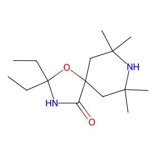2,2-Diethyl-7,7,9,9-tetramethyl-1-oxa-3,8-diazaspiro(4.5)decan-4-one structure