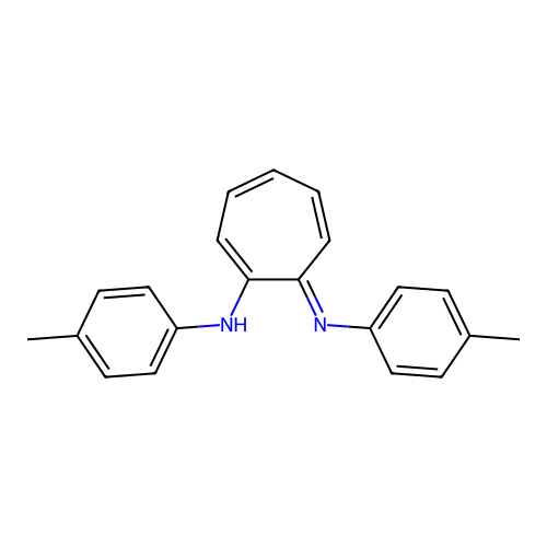 (7E)-N-(4-methylphenyl)-7-[(4-methylphenyl)imino]-1,3,5-cycloheptatrien-1-amine structure