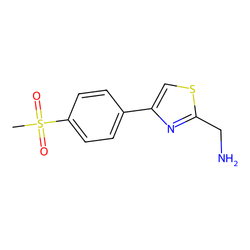 [4-(4-Methylsulfonylphenyl)-1,3-thiazol-2-yl]methanamine structure