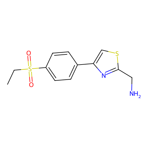 [4-(4-Ethylsulfonylphenyl)-1,3-thiazol-2-yl]methanamine structure