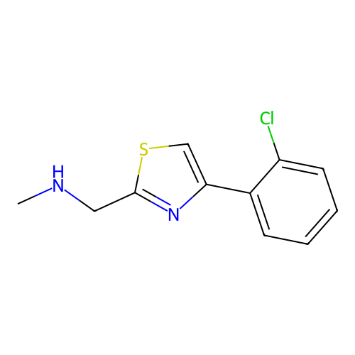 1-[4-(2-chlorophenyl)-1,3-thiazol-2-yl]-N-methylmethanamine structure