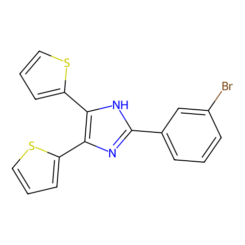 2-(3-bromophenyl)-4,5-dithiophen-2-yl-1H-imidazole structure