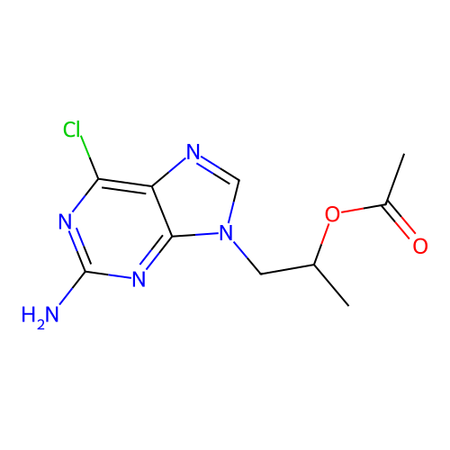 [2-(2-Amino-6-chloro-purin-9-yl)-1-methyl-ethyl] acetate structure