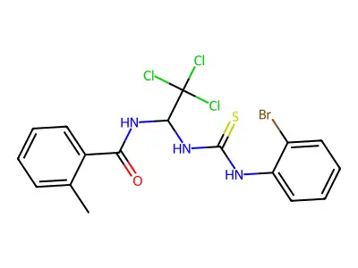 N-(1-(((2-BR-Anilino)carbothioyl)amino)-2,2,2-trichloroethyl)-2-methylbenzamide structure