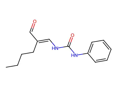 1-(2-Formylhex-1-enyl)-3-phenylurea structure