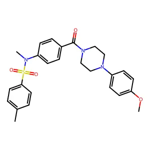 N-(4-{[4-(4-methoxyphenyl)piperazin-1-yl]carbonyl}phenyl)-N,4-dimethylbenzenesulfonamide structure