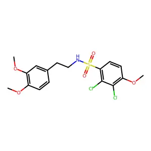 2,3-dichloro-N-[2-(3,4-dimethoxyphenyl)ethyl]-4-methoxybenzenesulfonamide structure