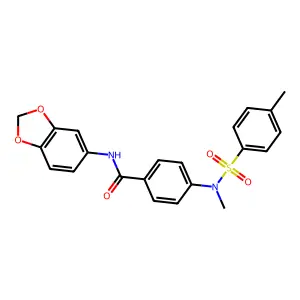 N-(1,3-benzodioxol-5-yl)-4-{methyl[(4-methylphenyl)sulfonyl]amino}benzamide structure