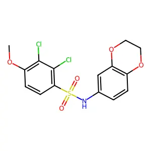 2,3-dichloro-N-(2,3-dihydro-1,4-benzodioxin-6-yl)-4-methoxybenzenesulfonamide structure