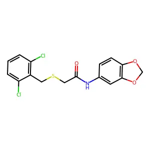 N-(1,3-benzodioxol-5-yl)-2-[(2,6-dichlorobenzyl)sulfanyl]acetamide structure