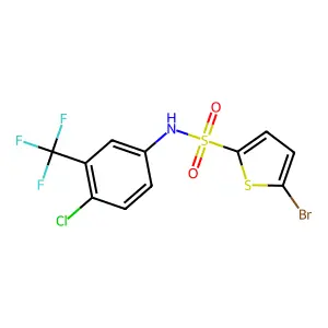 5-bromo-N-[4-chloro-3-(trifluoromethyl)phenyl]thiophene-2-sulfonamide structure