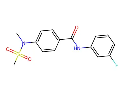 N-(3-fluorophenyl)-4-[methyl(methylsulfonyl)amino]benzamide structure