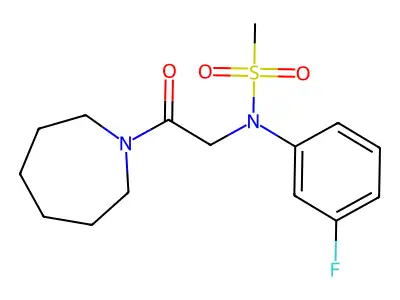 N-[2-(azepan-1-yl)-2-oxoethyl]-N-(3-fluorophenyl)methanesulfonamide structure