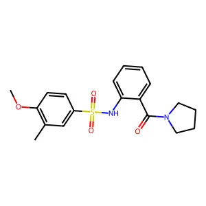 4-methoxy-3-methyl-N-[2-(pyrrolidine-1-carbonyl)phenyl]benzenesulfonamide structure