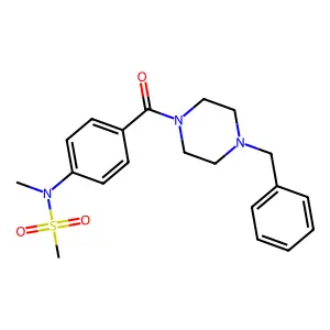 N-[4-(4-benzylpiperazine-1-carbonyl)phenyl]-N-methylmethanesulfonamide structure