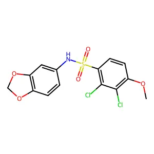 N-(1,3-benzodioxol-5-yl)-2,3-dichloro-4-methoxybenzenesulfonamide structure