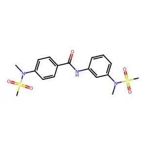 4-[methyl(methylsulfonyl)amino]-N-{3-[methyl(methylsulfonyl)amino]phenyl}benzamide structure