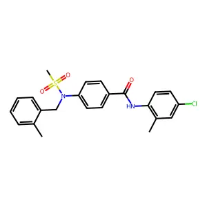 N-(4-chloro-2-methylphenyl)-4-[(2-methylphenyl)methyl-methylsulfonylamino]benzamide structure