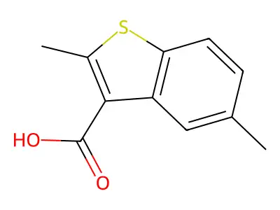 2,5-Dimethyl-1-benzothiophene-3-carboxylic acid structure