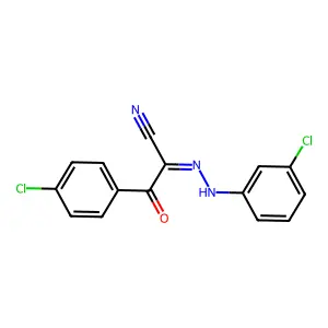 N-(3-chloroanilino)-2-(4-chlorophenyl)-2-oxoethanimidoyl cyanide structure
