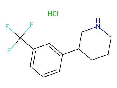 Piperidine, 3-(3-(trifluoromethyl)phenyl)-, hydrochloride structure