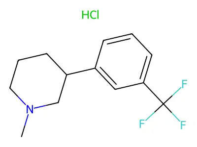 Piperidine, 1-methyl-3-(3-(trifluoromethyl)phenyl)-, hydrochloride structure