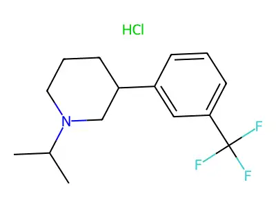 Piperidine, 1-(1-methylethyl)-3-(3-(trifluoromethyl)phenyl)-, hydrochloride structure