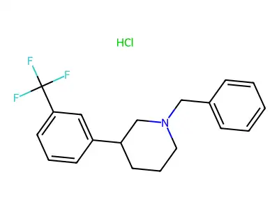 Piperidine, 1-(phenylmethyl)-3-(3-(trifluoromethyl)phenyl)-, hydrochloride structure