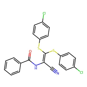 Benzamide, N-[2,2-bis[(4-chlorophenyl)thio]-1-cyanoethenyl]- structure
