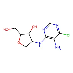 4-[(5-Amino-6-chloropyrimidin-4-yl)amino]-2-(hydroxymethyl)oxolan-3-ol structure