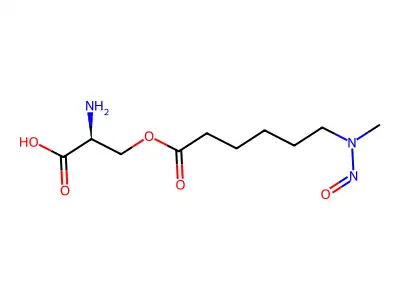 L-Serine, 6-(methylnitrosoamino)hexanoate (ester) structure